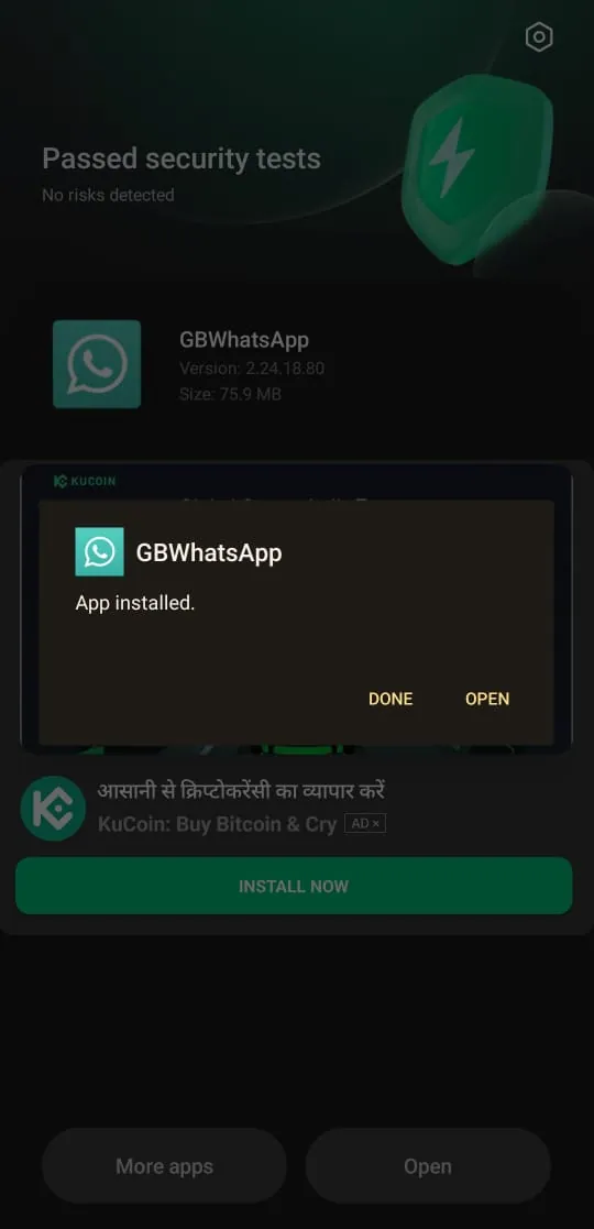 GB WhatsApp Installed